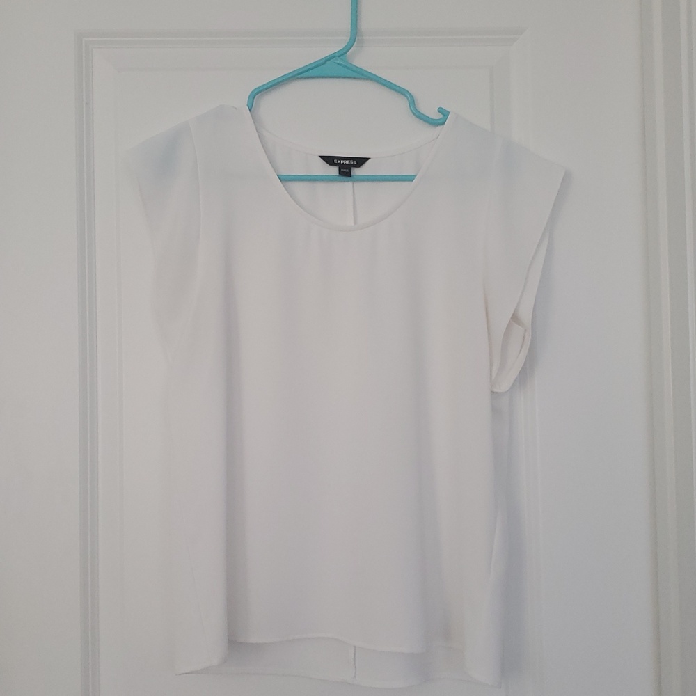 Express Classic White Short Sleeve Top